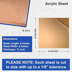 Duco USA-Made Clear Cast Acrylic Sheet 1/8 Inch Thick 6" x 6" - 4 Pack of Transparent Plexiglass Sheet - Lightweight Acrylic Board for Window Replacements, Displays, Signs, and More