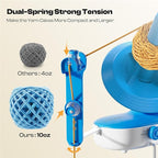 Caydo Electric Yarn Winder Pro, 10oz Large Automatic Ball Winder for Crocheting, Dual-Spring Strong Tension Stepless Speed Yarn Cake Roller Spinner, Ideal Present for Crochet Lovers(Blue)