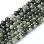36pcs 10mm Natural Green Hair Quartz Stone Beads for Jewelry Making DIY Bracelet Necklace Accessories 15" Energy Healing Power Round Stone Beads (10mm, Green Hair Quartz)