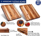 Sonder Los Angeles, Thick Sustainable Acacia Wood Cutting Board for Kitchen with Juice Groove, Sorting Compartment, Charcuterie 16x12x1.5 in (Gift Box Included)