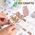 Book Nook Kits for Adults, Miniature House Dollhouse Kit for Teens, DIY Crafts for Adults, Bookshelf Decor Garden House with LED Light, Gifts for Family and Friends
