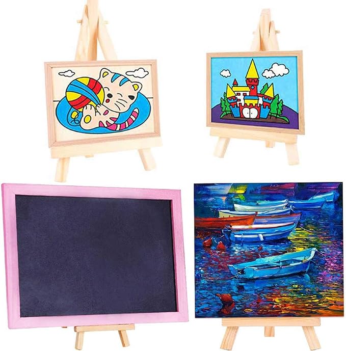 9.4 Inches Tall Wood Easels Set of Tabletop Display Easels, Art Craft Painting Easel Stand for Artist Adults Students (6pack)