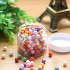 SATINIOR 12 Pack 6 oz Plastic Container Jars with Lids Round Clear Travel Cosmetic Container Jars for Toiletries, Lotion, Cream, Ointments, Makeup, Rhinestone, Samples, Kitchen Storage(White)