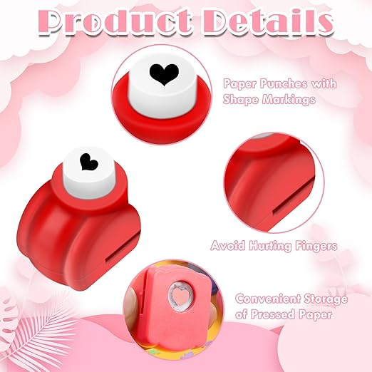 Paper Punches, Punch Craft Set Punches, Hole Punch Shapes Scrapbooking Supplies for Kindergarten Teacher Office Supplies and DIY Arts (Cute 2pcs + Mini 15pcs)