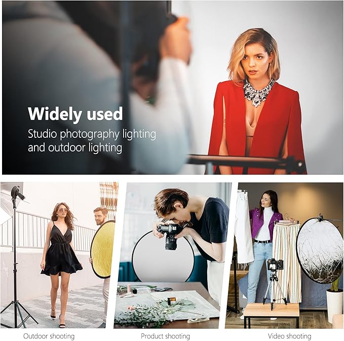 NEEWER 22 Inch/60 Centimeter Light Reflector Light Diffuser 5 in 1 Collapsible Multi Disc with Bag - Translucent, Silver, Gold, White, and Black for Studio Photography Lighting and Outdoor Lighting