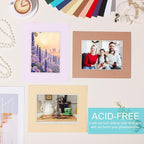 Prudiut 15 Pack 8x10 Picture Mats, Mixed Colors Frame Mattes for 5x7 Pictures Photo Frame Mat Core Bevel Cut Mat Board Show Kit for Photos, Prints, Artworks