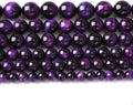 8mm 45pcs A+ Natural Purple Tiger Eye Stone Beads Round Spacer Loose Beads for Jewelry Making DIY Bracelet Necklace 15" Inch
