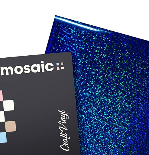 VViViD Mosaic+ Crafting Vinyl (Blue Holographic Glitter, 1ft x 5ft)