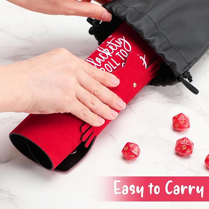 Red Cats Dice Tray Novelty Cat PU Leather Rolling Dice Tray Portable Dice Holder Cute Cat Desk Organizer Funny Gift for RPG, DND Game Players