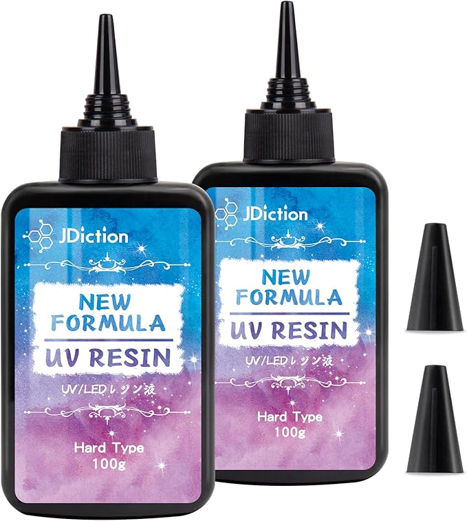 JDiction 200g UV Resin - New Formula Crystal Clear Solar Cure Sunlight Activated Hard UV Resin Kit for Jewelry Making, Casting and Coating DIY Crafts