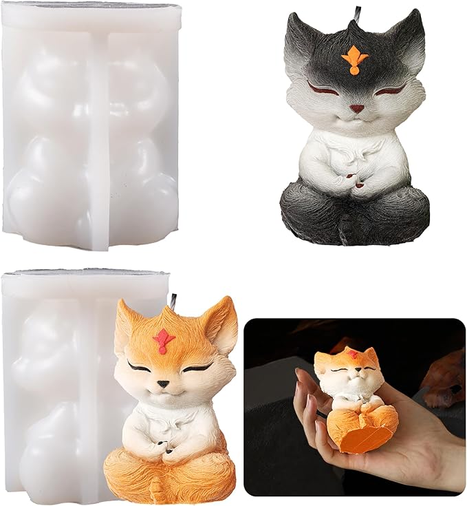 Fox Candle Soap Mold Animal Resin Casting Mold for Wolf, Candle Making, Home Decor - 3D Silicone Mold