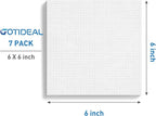 GOTIDEAL Stretched Canvases for Painting, 6x6" Inch Set of 7, Primed White - 100% Cotton Blank Art Square Canvas Boards for Painting for Acrylic Pouring, Oil Paint Dry & Wet Art Media