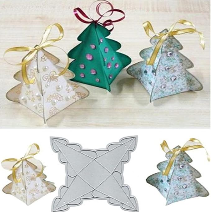 Metal Cutting Dies DIY Merry Christams Embossing Stencil Template Scrapbooking Card Making Mold Photo Album Arts Crafts Tools (Christmas Candy box-12x12cm)