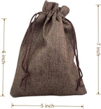 Palmhomee Pack of 25 Burlap Gift Bags with Drawstring Linen Jewelry Pouches Wedding Hessian Jute Bags for Birthday and Treat Pouches Party Wedding Favors Gift (5x7 Inch, Coffee)