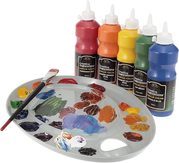 Creative Inspirations Acrylic Paint - Sky Blue - 500 mL Bottle - Smooth & Creamy Consistency, Vibrant Pigmentation, Great Coverage for Artists - Clean Up with Soap & Water
