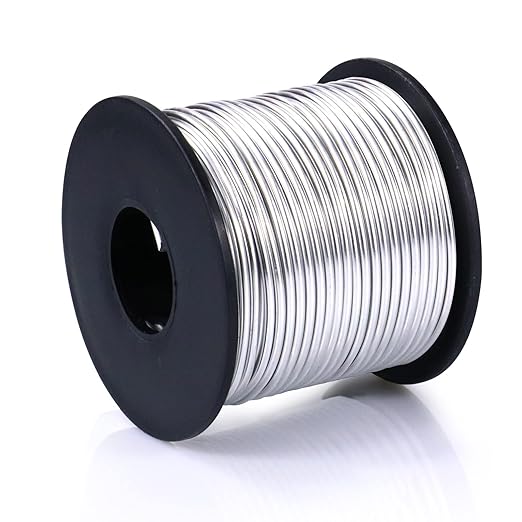 Aluminum Craft Wire, 95 Feet 2.0mm/ 14 Gauge Soft Silver Metal Bendable Sculpting Aluminum Wire Roll Bulk for DIY Crafts Jewelry Making