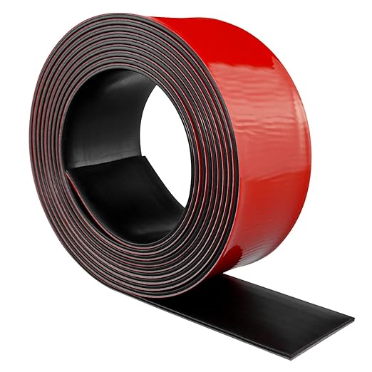 Neoprene Rubber Strips Self Adhesive Solid Rubber Sheets, Rolls & Strips for DIY Gaskets Crafts Pads Seals Warehouse Flooring Neoprene Sheet with Adhesive Backing (2" Wide x 1/5" Thick x 20' Long)
