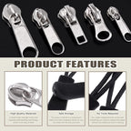250Pcs Zipper Replacement Zipper Repair Fix Kit Zipper Slider Set for Fixing Luggage Bags, Coats, Jean, Jackets, Tents