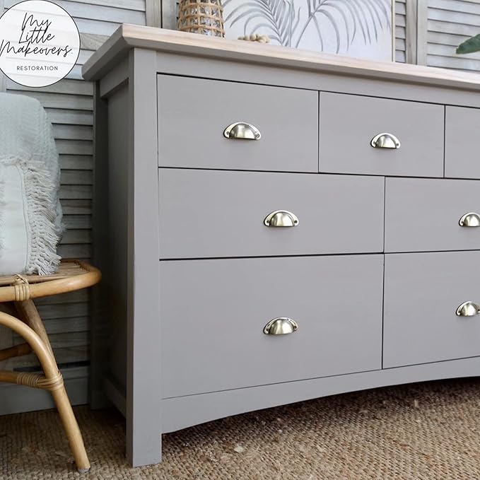 Dixie Belle Paint Company Chalk Finish Furniture Paint - French Linen (32oz) - Matte Light Taupe Chic Chalk Mineral DIY Furniture Paint