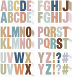 232 Pcs Large Boho Bulletin Board Letters,4 Inch Letter Stickers Self, Large Alphabet Stickers, ABC Letters for Classroom Wall Window Door Home Decor. (Boho 24 L)