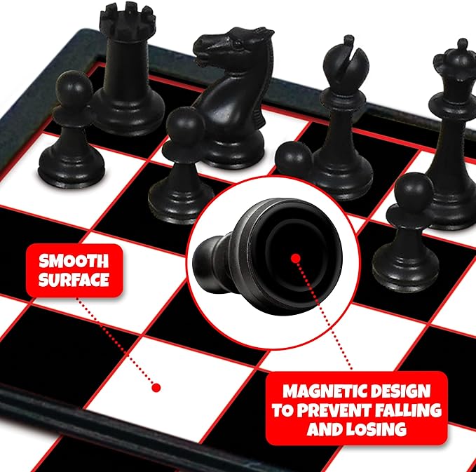 Gamie Magnetic Board Travel Games for Kids, Set Includes 12 Retro Fun Games - 5" Compact Design - Individually Boxed - Teaches Strategy & Focus, Great for Road Trip/Travel/Camping, Gift for Ages 6+