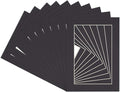 6x8 Mat for 8x10 Frame - Precut Mat Board Acid-Free Show Kit with Backing Board, Clear Bags, Black Photo Matte Made to Fit a 8x10 Picture Frame Matboard, Pack of 100