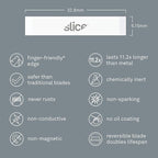 Slice 10535-CS Narrow Chisel Blades, Double Sided, Ceramic Blade Lasts 11x Longer Than Metal, Finger Friendly Edge, 24 Blades, White