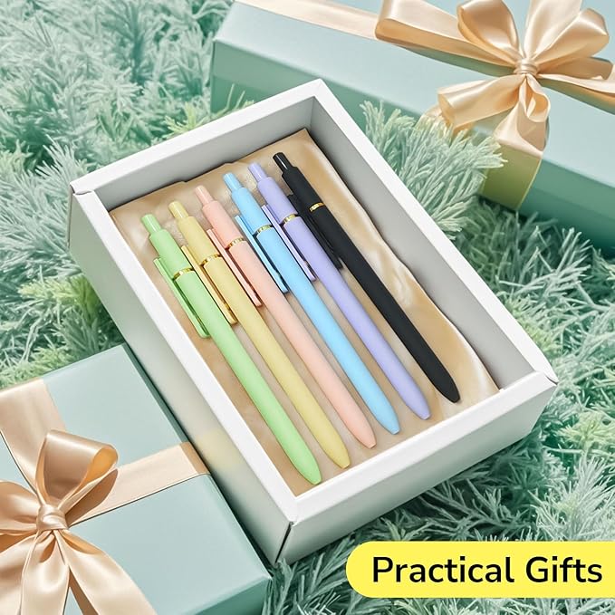 Colored Pens, 6 Pcs Colorful Pens Fine Point Smooth Writing Pen, 0.5mm Colored Ink Gel Pen for Journaling Note Taking Planner, School Supplies Gifts for Nurse Teacher (6 Pcs Gold Vibrant)