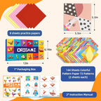 Origami Paper Kit for Kids Ages 5-8 8-12,152 Sheets Origami Paper - 72 Double Sided Patterns with Instructional Book,DIY Art Craft Projects,Travel Game Activity,Gift for Boys Girls Beginners
