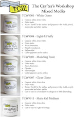 The Crafter's Workshop White Gesso Primer for Acrylic Painting -Boutique Quality, 8 oz Jar