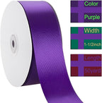 1-1/2 Inch Purple Ribbon, 50 Yards Craft Polyester Satin Ribbon Perfect for Gift Wrapping, Handmade Roses, Wedding Party Decorations and DIY Crafts