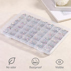 42 Grids Clear Large Plastic Organizer Box With Dividers, Bead Organizers And Storage Compartment Container For Nail Accessories/Jewelry/Craft/Screw/Small Parts/Diamond Painting Art Tools