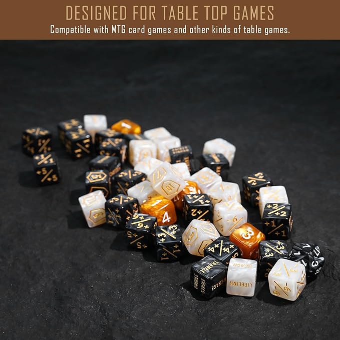 122PCS MTG Abilities Keyword Tokens Dice Counters Set for Magic The Gatering, MTG Buff Tokens Life Counters Dice, Compatible with TCG Card Gaming Accessories CCG Creature Stats