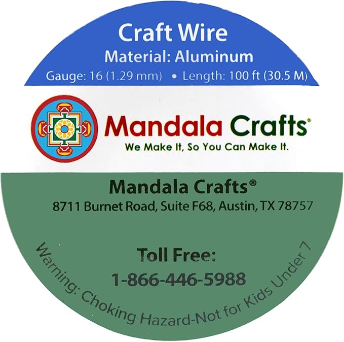 Mandala Crafts 16 Gauge Anodized Aluminum Craft Wire for Jewelry Making - 100 FT Colored Flexible Purple Wire - Bendable for Bonsai Armature Crafting Sculpting