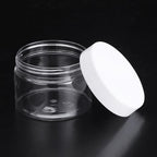 SATINIOR 12 Pack 6 oz Plastic Container Jars with Lids Round Clear Travel Cosmetic Container Jars for Toiletries, Lotion, Cream, Ointments, Makeup, Rhinestone, Samples, Kitchen Storage(White)