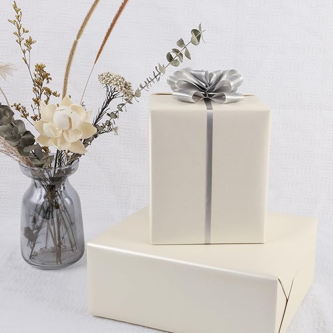 NESCCI Matte Wrapping Paper,Solid Color Pearly-Lustre Paper-5 Roll,17 Inches X 32.8 Feet Per roll.Gift Wrapping Paper,Perfect for Wedding,Valentine's Day,Birthday, Christmas,Baby Shower