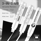 Jumbo Poster Markers Set: 12 Colors Large 15mm Wide Tip Permanent Ink Thick Acrylic Paint Pens for Rock Painting, Stone, Glass, Wood, Ceramic, Metal, Plastic, Fabric