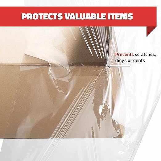 Stretch Wrap with Handle Industrial Strength 4 Pack 11" x 1000 Ft 60 Gauge Thick (15 Micron) Shrink Wrap Roll for Moving Supplies, Furniture, Pallets, Plastic Wrap for Packing, Heavy Duty Stretch Film