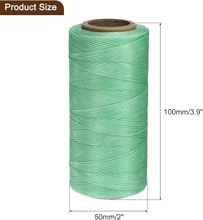 uxcell 150D 0.8mm Flat Waxed Thread 284 Yards Polyester Leather Sewing Waxed String Hand Stitching Waxed Cord for Leather Stitching Sewing Bookbinding DIY Craft Sky Green