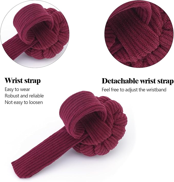 Wrist Pin Cushions, Sewing Needle Cushion kit with 1Pcs Elastic Strap Finger Ring Pincushions, Adjustable Strap Handcraft Needles Holder for Sewing and Quilting. (Dark Red)