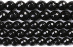 32pcs 12mm Natural Faceted Black Agate Stone Beads for Jewelry Making Energy Healing Beads DIY Bracelet Necklace Accessories 15" (12mm, Faceted Black Agate)