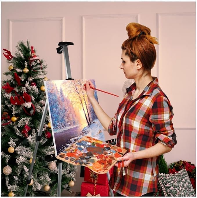 Art Easel Stand for Painting and Sign - RRFTOK Aluminum 66 Inch Metal Tripod Adjustable Portable Easels for Display - Canvas Stand for Table Top Floor Drawing for Artists Adult Holder or Teen