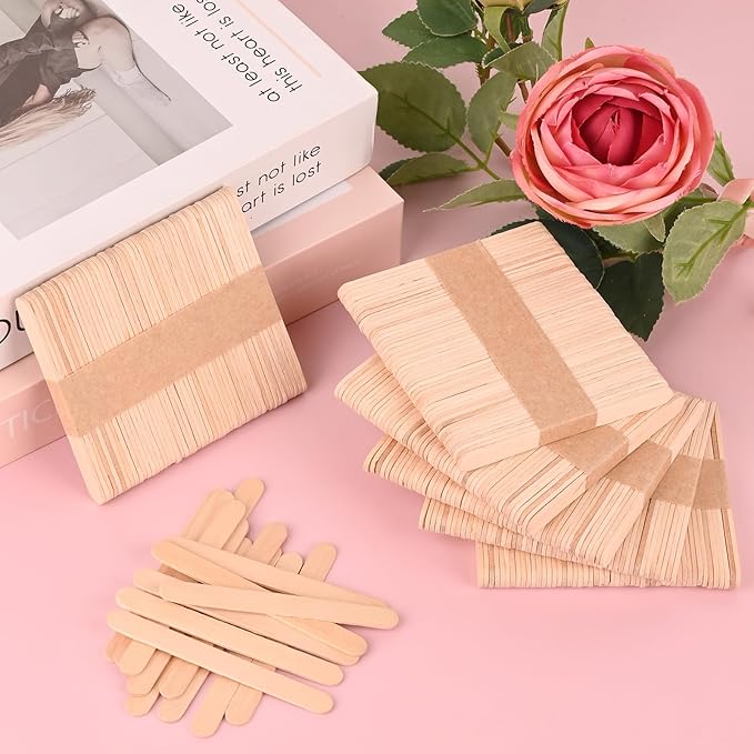 Sakolla 300 Pcs Popsicle Wooden Sticks, 3.65″ Length Natural Wood Mini Ice Cream Sticks for Ice Pop, Cakesicle, Cake Pop, DIY Crafts