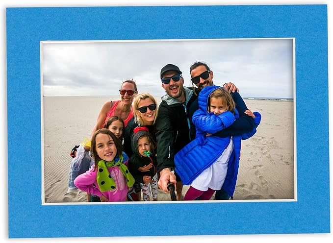 5x7 Mat for 8.5x11 Frame - Precut Mat Board Acid-Free Show Kit with Backing Board, and Clear Bags Bay Blue 5x7 Photo Matte Made to Fit a 8.5x11 Picture Frame Matboard for Framing, Pack of 10 Mats