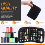 Rustark 98Pcs Sewing Kit With Portable Bag, Premium Supplies Including 14 Colors Threads and Accessories for Home, Traveler, Emergency Repair