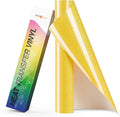 HTVRONT Yellow Glitter HTV Heat Transfer Vinyl Rolls - 10" x 8ft Neon Yellow Glitter HTV Vinyl for Shirts, Glitter Iron on Vinyl for All Cutter Machine - Easy to Cut & Weed (Neon Yellow)