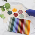 52pcs Sage Green Wax Sealing Sticks, Andotopee Glue Gun Adhesive Seal Sticks for Stamp Seals, Premium Sealing Wax for Envelope Seals Wedding Invitation Craft Adhesive, Great Gift Ideas (Mini Size)