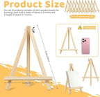 TKOnline 10PCS 9 Inch Wood Easels, Easel Stand for Painting, Art Craft Painting Party Easel, Tabletop Easels, Tripod, Canvas Photo Picture Sign Holder