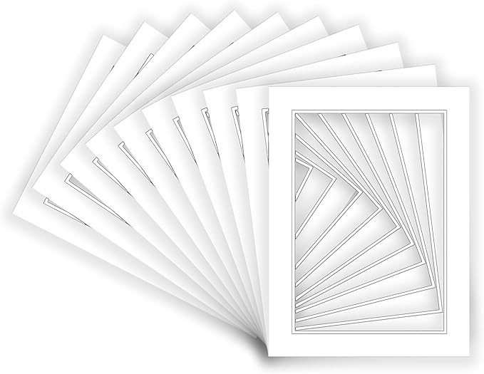 12x16 Mat for 8x10 Photo - Precut White on White Double Mat Picture Matboard for Frames Measuring 12 x 16 Inches - Bevel Cut Matte to Display Art Measuring 8 x 10 Inches - Acid Free ONE MAT