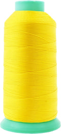 Mandala Crafts Bonded Nylon Thread Yellow Heavy Duty Sewing Threads - 1100 YDs Size 92 280D T90 Tex 90 Thread for Leather Jeans Weaving Outdoor Marine Upholstery Threads